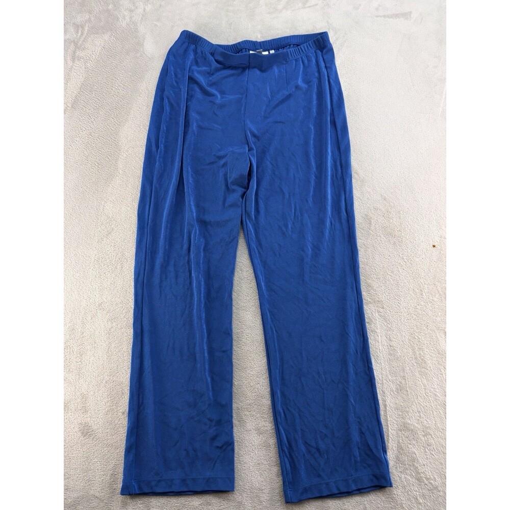 Chicos Pull On Pants Womens Size 2 Blue Stretch Waist Casual